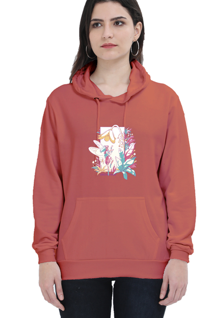 Small Fairy With Flowers Hooded Sweat Shirt