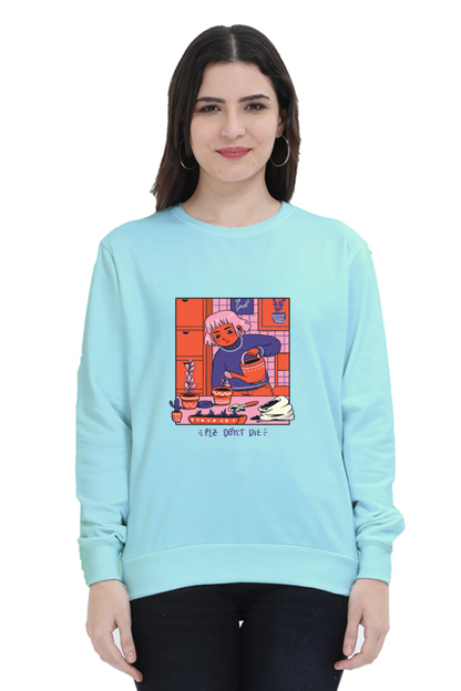 Girl Watering Plant Sweatshirt