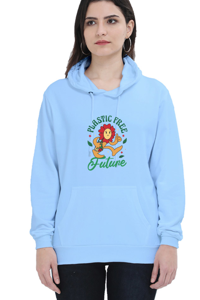 Plastic Free Flower Hooded Sweat Shirt