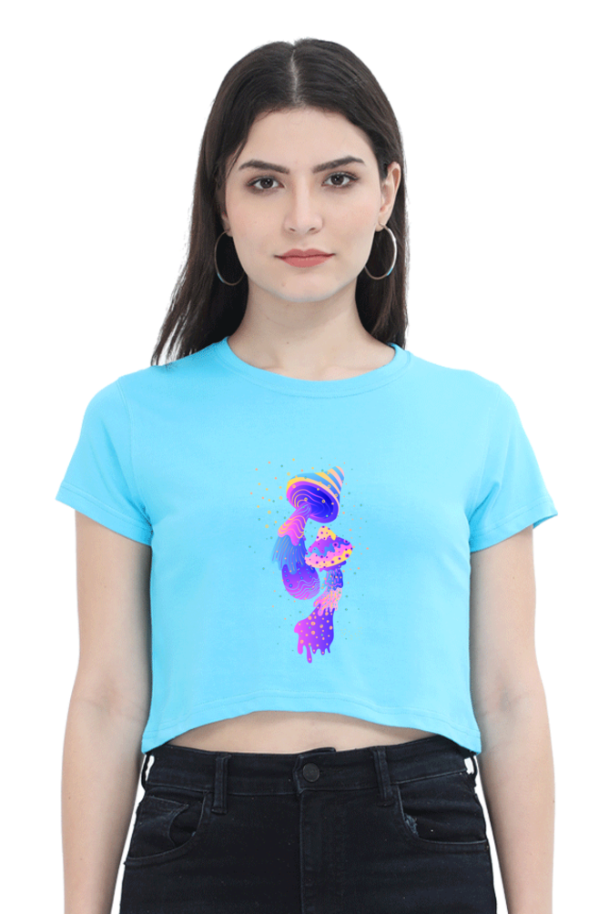Psychedelics Mushroom Crop Top
