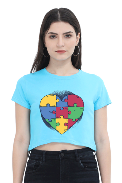Autism Heart Puzzle Crop Top