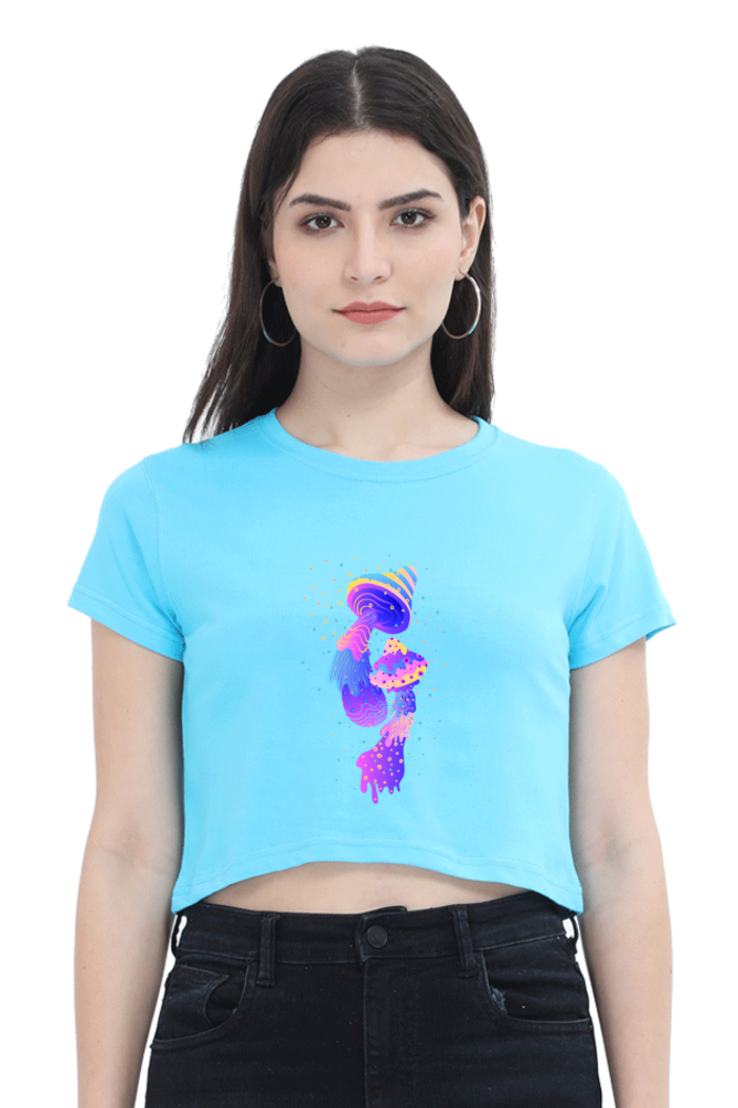 Psychedelics Mushroom Crop Top