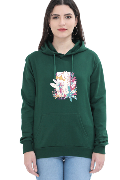 Small Fairy With Flowers Hooded Sweat Shirt