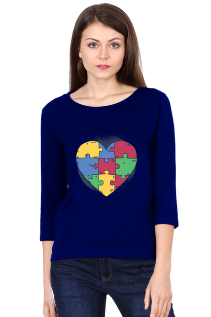 Autism Heart Puzzle Round Neck Full Sleeve