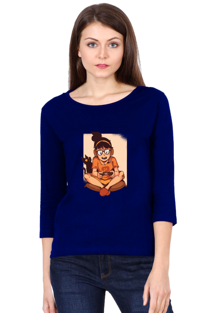 Gamer Girl Round Neck Full Sleeve