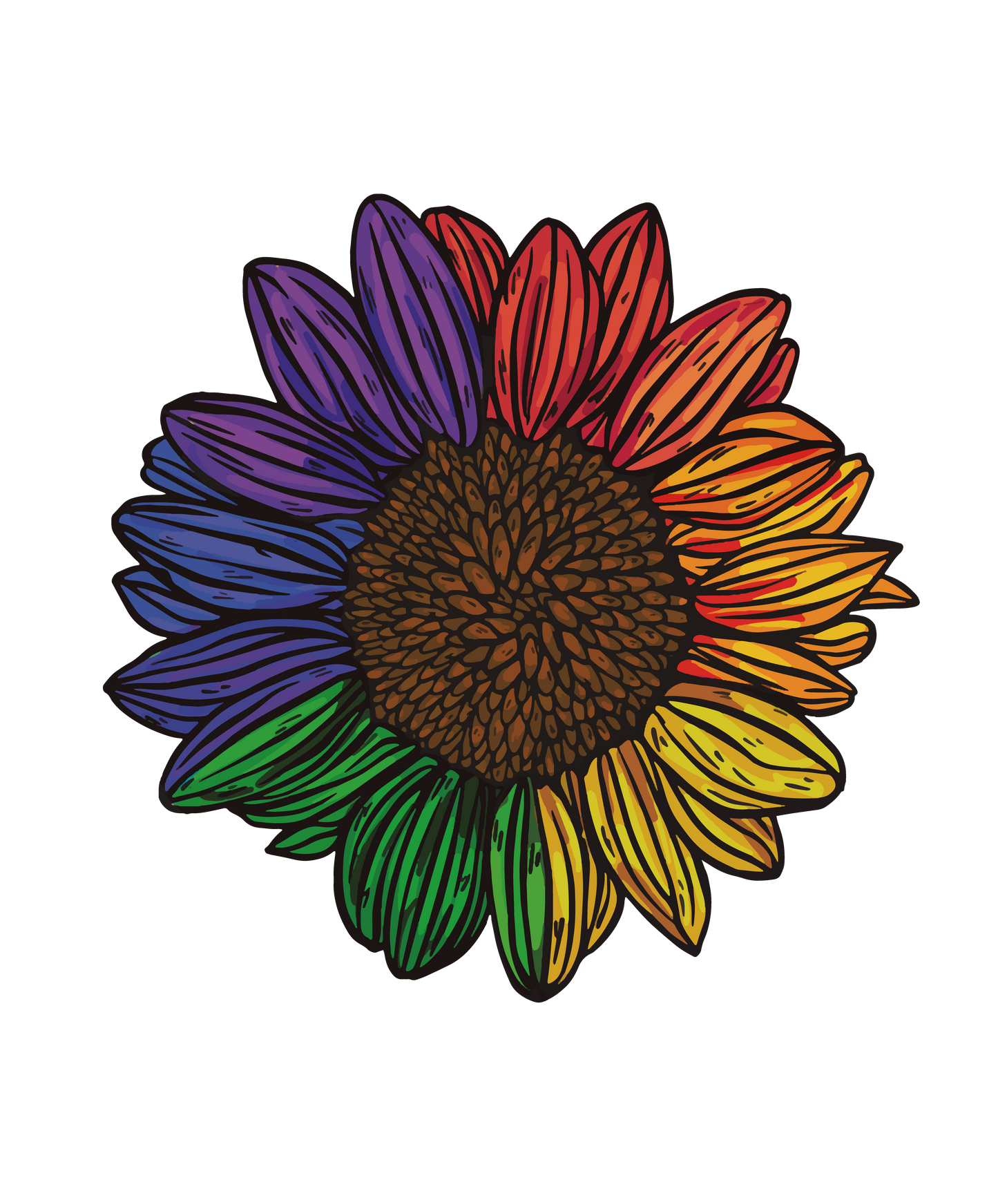 Sunflower In Pride Colors T-Shirt Dress